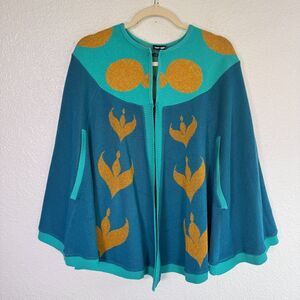 Elhoffer Design Cape Sweater Womens Russian Princess Knit Cardigan Costume Anya